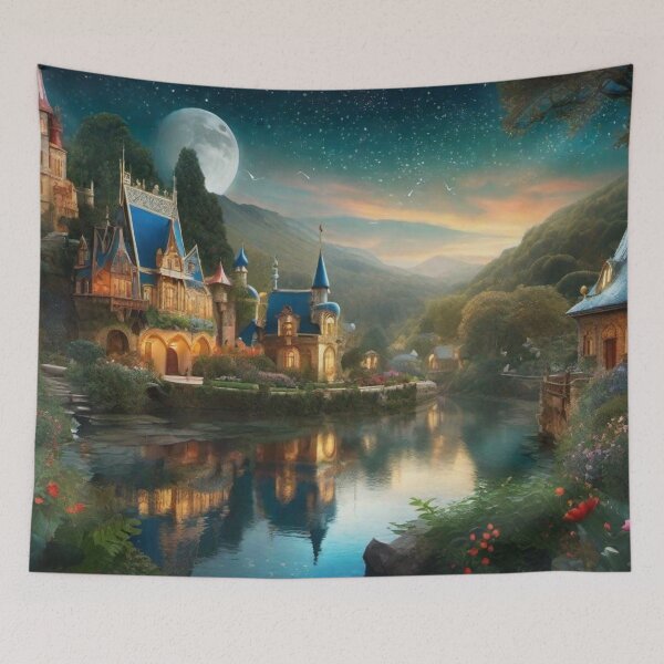 Item preview, Moonlit Village of Whispers designed and sold by afrancisCL.