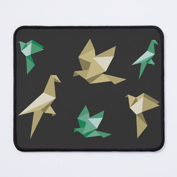 Item preview, Gold and Forest Green Origami Birds Collection - Elegant Minimalist Art designed and sold by SKETCHYANDGRAPHIC.