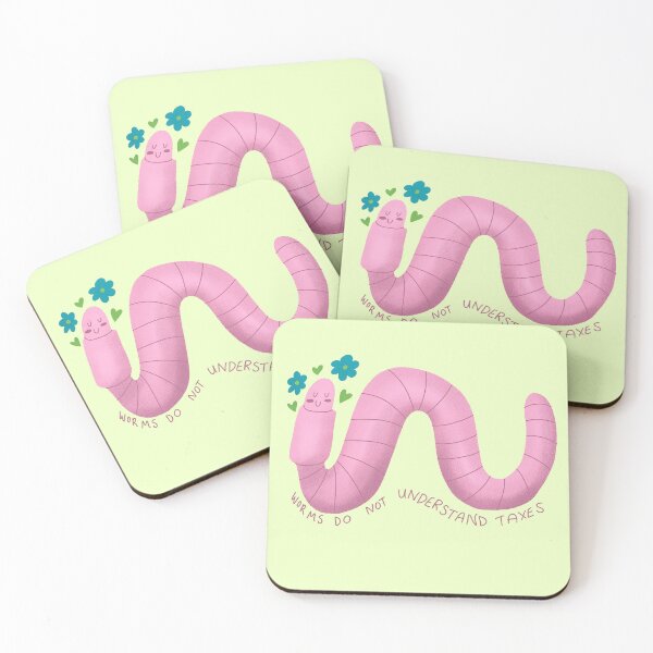 Item preview, Worms do not understand taxes designed and sold by Brooke Makes Things.
