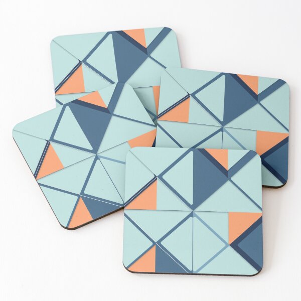 Item preview, Minimal Modern Blue and Coral Abstract designed and sold by Harmonic_Layers.