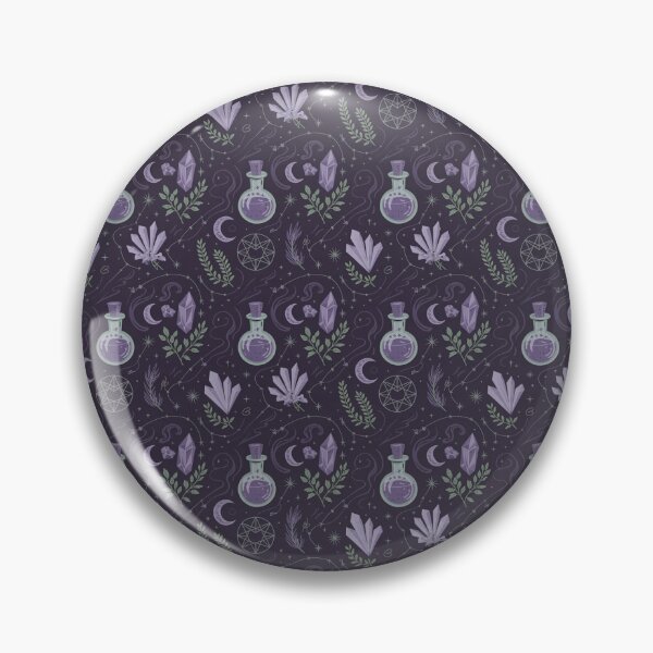 Item preview, Mystical Witch Pattern - Purple Crystals Potions Moon Celestial Magic Design designed and sold by Random Candy Studio.