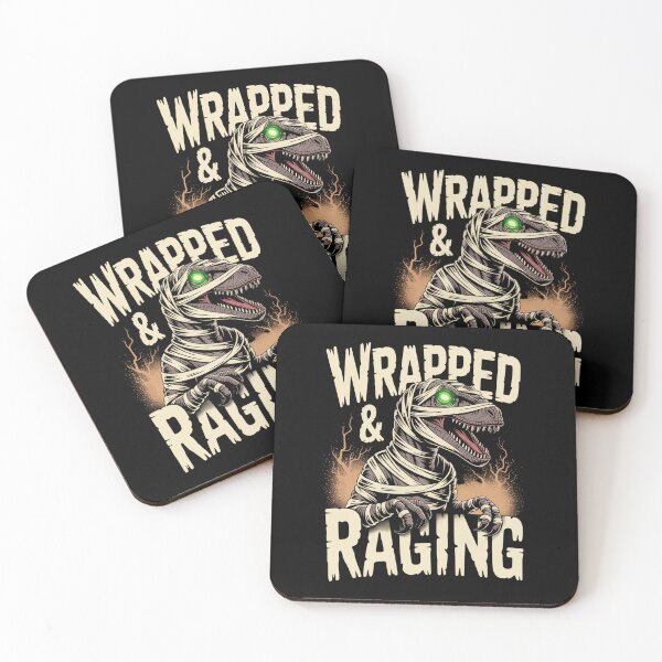 Item preview, Wrapped & Raging Mummy Raptor Dinosaur | Halloween Horror Monster Pun Design designed and sold by pixelpopplanet.