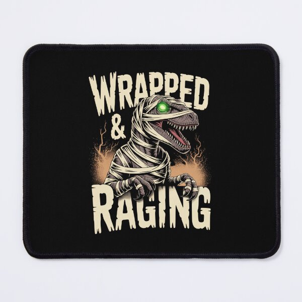 Item preview, Wrapped & Raging Mummy Raptor Dinosaur | Halloween Horror Monster Pun Design designed and sold by pixelpopplanet.