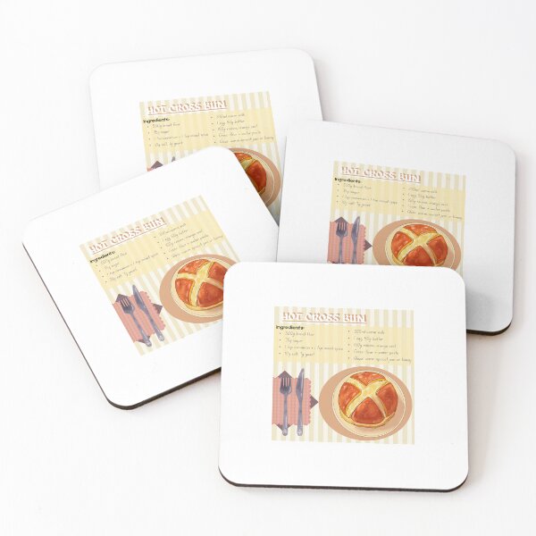 Item preview, Illustrated Recipe : Hot Cross Bun designed and sold by uhanikstudio.
