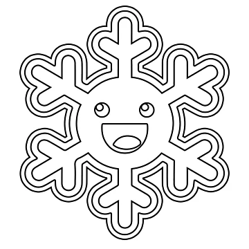 Artwork thumbnail, Smiling Snowflake – Cute Winter Cartoon by InFrameVision