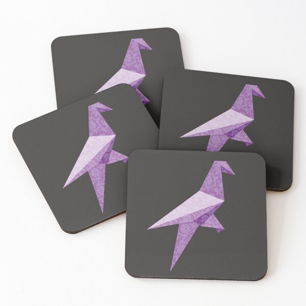 Item preview, Purple Origami Bird with Damask Lace Pattern - Elegant Vector Art designed and sold by SKETCHYANDGRAPHIC.