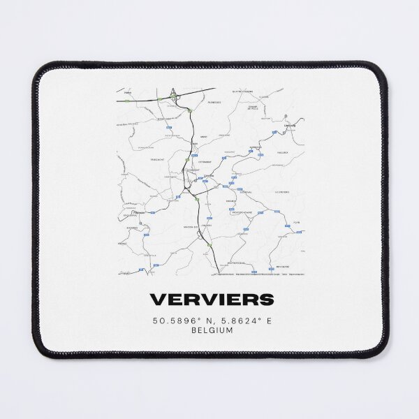Item preview, Verviers Belgium Map | Modern Minimalist Black and White Poster designed and sold by RM-Journey.