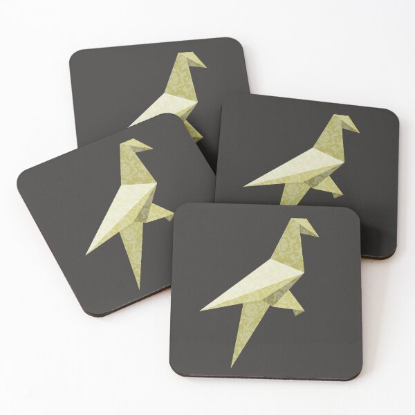 Item preview, Gold Origami Bird with Damask Lace Pattern - Luxury Vector Artor Art designed and sold by SKETCHYANDGRAPHIC.