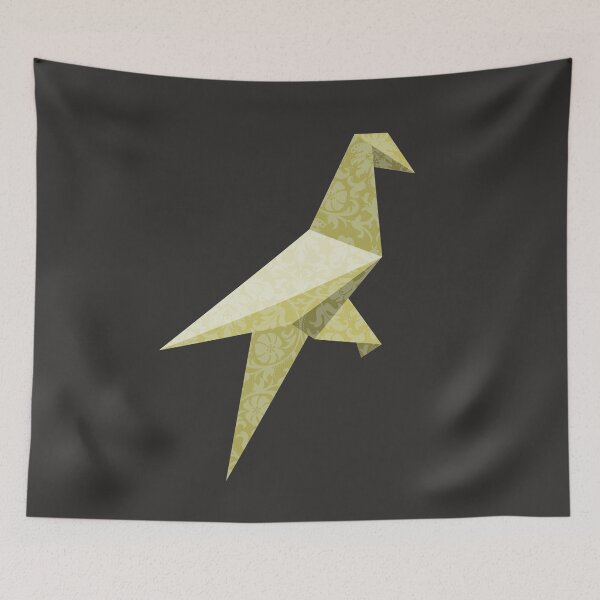 Item preview, Gold Origami Bird with Damask Lace Pattern - Luxury Vector Artor Art designed and sold by SKETCHYANDGRAPHIC.