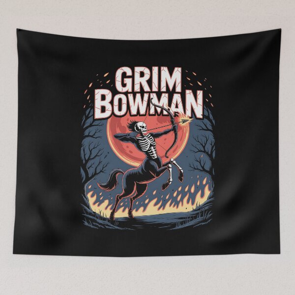 Item preview, GRIM BOWMAN - Skeletal Centaur Archer Under a Blood Moon Design designed and sold by pixelpopplanet.