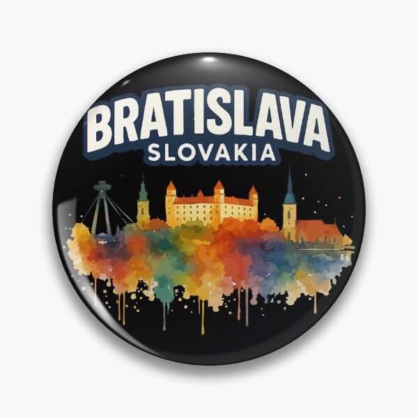 Item preview, Bratislava Slovakia Skyline Travel Watercolor designed and sold by TomFrontierArt.