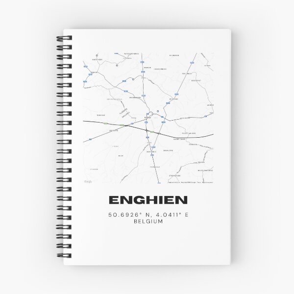Item preview, Enghien Belgium Map | Minimalist Black and White Modern City Poster designed and sold by RM-Journey.