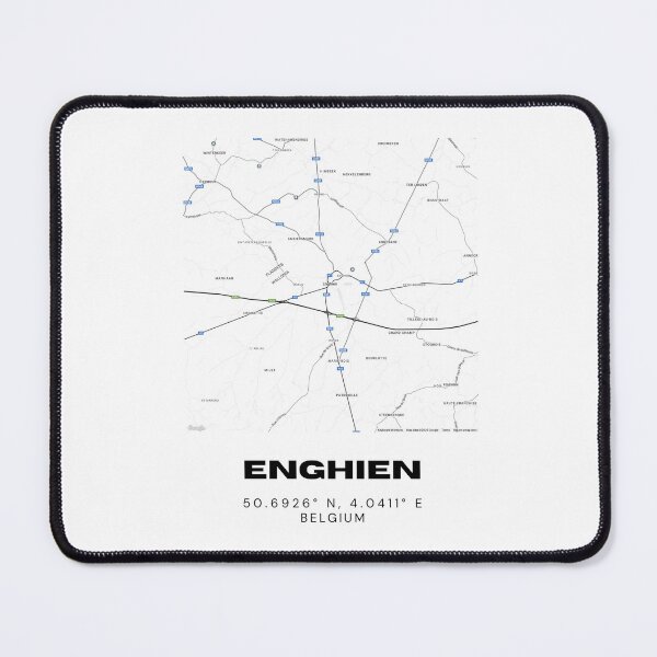 Item preview, Enghien Belgium Map | Minimalist Black and White Modern City Poster designed and sold by RM-Journey.