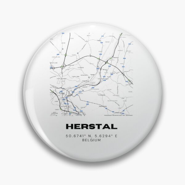 Item preview, Herstal Belgium Map | Modern Minimalist Black and White City Poster designed and sold by RM-Journey.