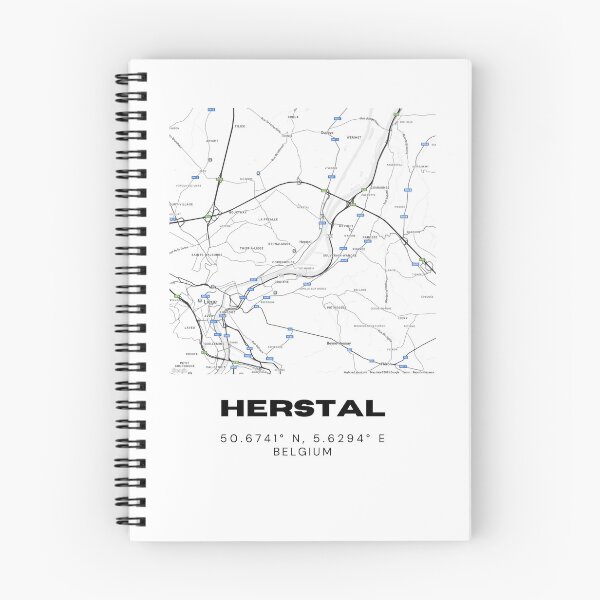 Item preview, Herstal Belgium Map | Modern Minimalist Black and White City Poster designed and sold by RM-Journey.