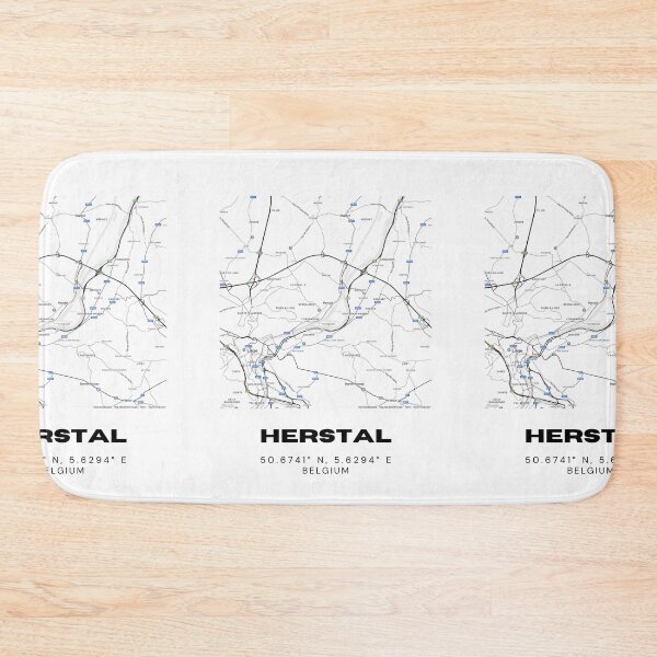 Item preview, Herstal Belgium Map | Modern Minimalist Black and White City Poster designed and sold by RM-Journey.