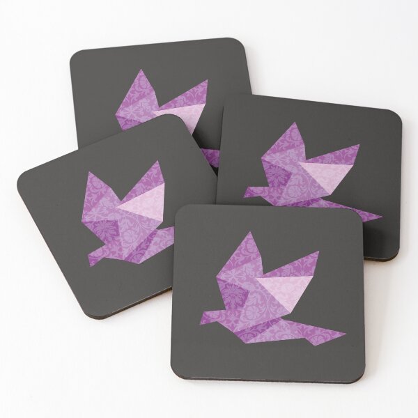 Item preview, Purple Origami Bird with Damask Lace Pattern - Elegant Vector Art designed and sold by SKETCHYANDGRAPHIC.