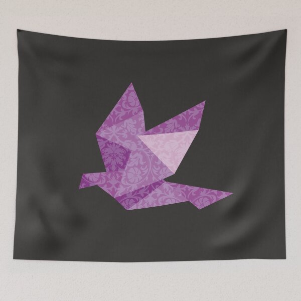 Item preview, Purple Origami Bird with Damask Lace Pattern - Elegant Vector Art designed and sold by SKETCHYANDGRAPHIC.
