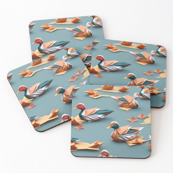 Item preview, Origami Art - Elegance Afloat: Mandarin Ducks Grace the Tranquil Waters of the Lake designed and sold by ArtfulFolds.