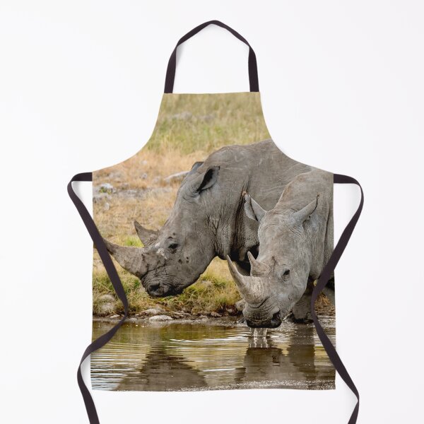 Item preview, Twin Giants at the Waterhole, White Rhinos, Etosha Namibia designed and sold by DavideAntoniani.