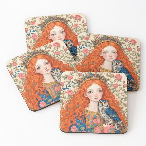 Item preview, A girl and an owl in a mysterious fairytale forest. designed and sold by Natalia-Vlad.
