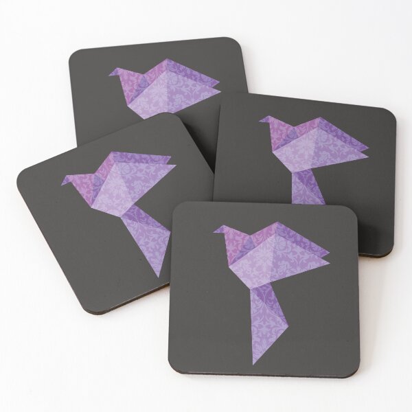 Item preview, Purple Origami Bird with Damask Lace Pattern - Elegant Vector Art designed and sold by SKETCHYANDGRAPHIC.