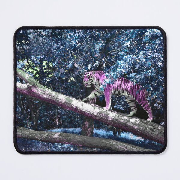 Item preview, Pink Tiger in the Enchanted Forest – Colors of Fantasy / Swiss Artwork Photography designed and sold by Raphael Wolf.