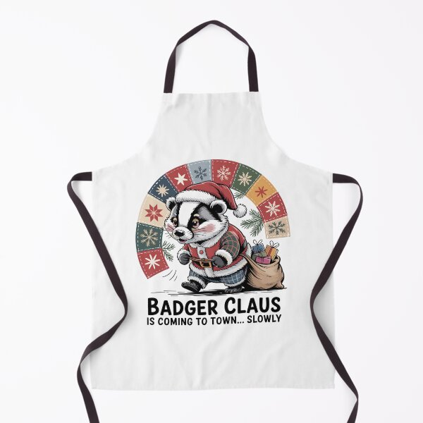 Item preview, Funny Christmas Badger – Badger Claus Patchwork Rainbow – Cozy Woodland Christmas designed and sold by JessArty ⭐⭐⭐⭐⭐.