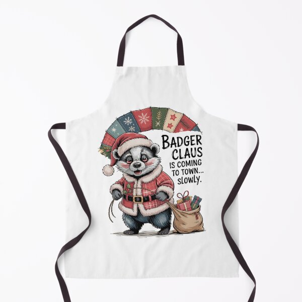 Item preview, Santa Badger Patchwork Rainbow – Festive Woodland Cheer designed and sold by JessArty ⭐⭐⭐⭐⭐.