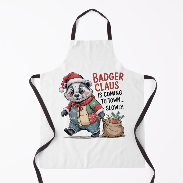 Item preview, Patchwork Badger Santa – Cozy Woodland Christmas designed and sold by JessArty ⭐⭐⭐⭐⭐.