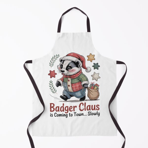 Item preview, Badger Claus Christmas Patchwork – Cute Holiday Animal designed and sold by JessArty ⭐⭐⭐⭐⭐.