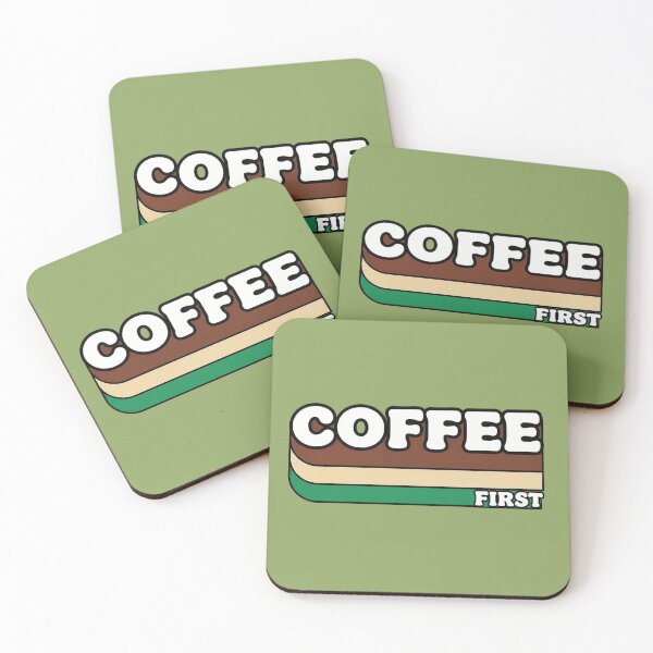 Item preview, Retro "Coffee First" Stacked Art designed and sold by InkWeaveShop.