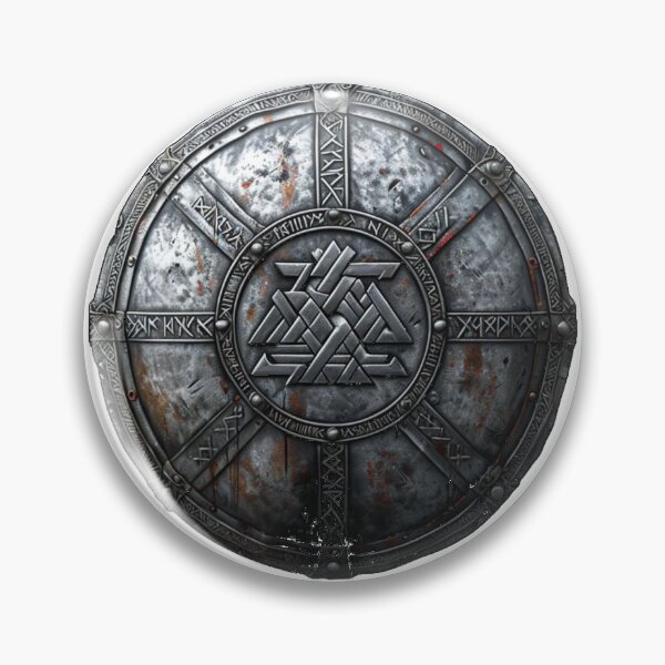 Item preview, Valknut Shield – Viking Warrior Symbol - Norse Battle Heritage Design designed and sold by Mythic Tide.