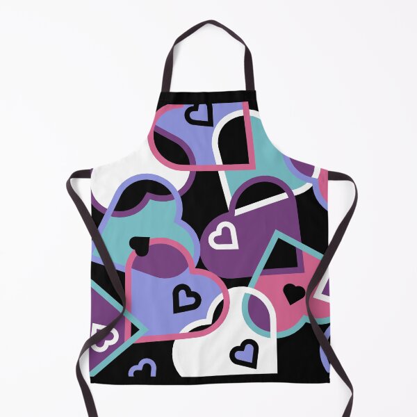 Item preview, Modern Multi-colored Hearts Pattern on Black Background designed and sold by ABG Inspirational Art.