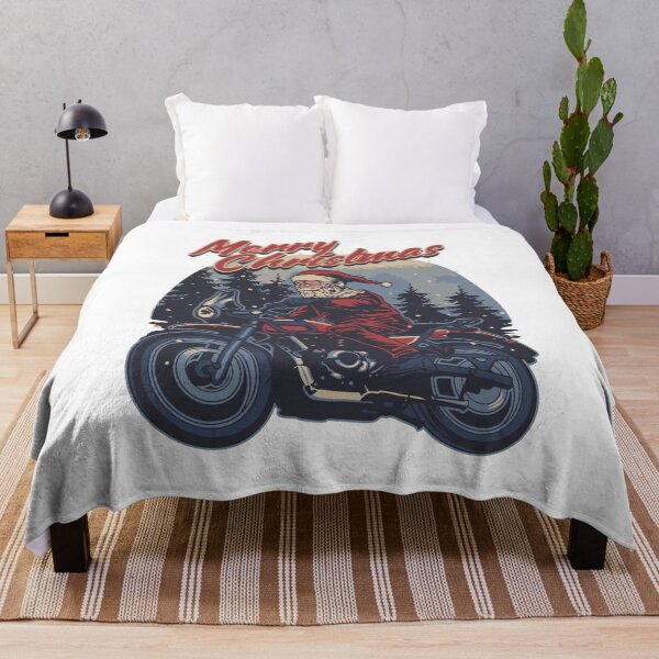 Artikelvorschau, Fröhliche Weihnachten, Biker-Weihnachtsmann, Retro-Motorradfahrt entworfen und verkauft von lojadpop.