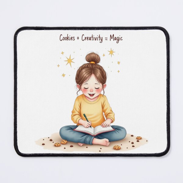 Item preview, Cookies + Creativity = Magic — Cozy Artist Girl Illustration | Cute Writer & Snack Lover Design** designed and sold by CallisC-Arts.