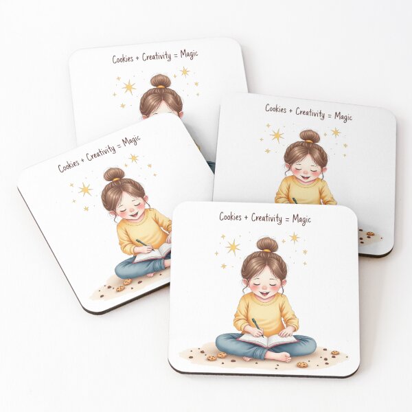 Item preview, Cookies + Creativity = Magic — Cozy Artist Girl Illustration | Cute Writer & Snack Lover Design** designed and sold by CallisC-Arts.