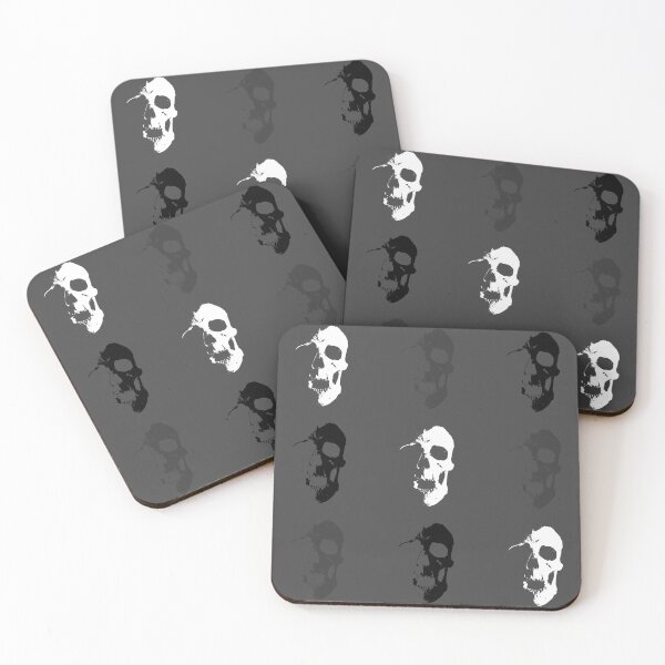 Item preview, Skull 3x3 - White Grey Black designed and sold by CJ Ramirez Art.