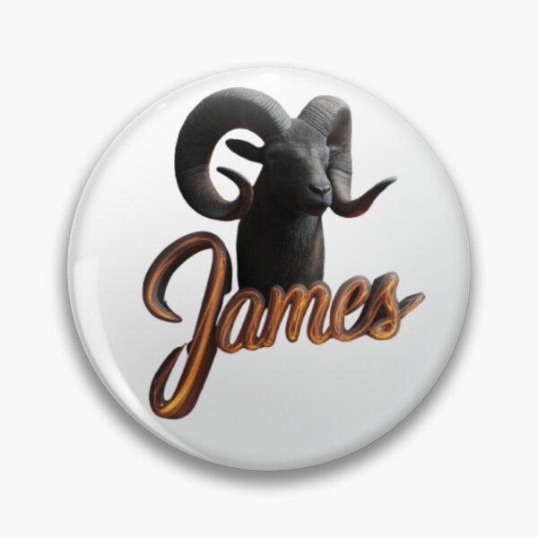 Item preview, James Aries Zodiac Sign – Fiery Ram Personalized Name Design designed and sold by AlexLineArt.
