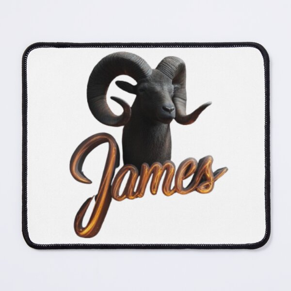 Item preview, James Aries Zodiac Sign – Fiery Ram Personalized Name Design designed and sold by AlexLineArt.