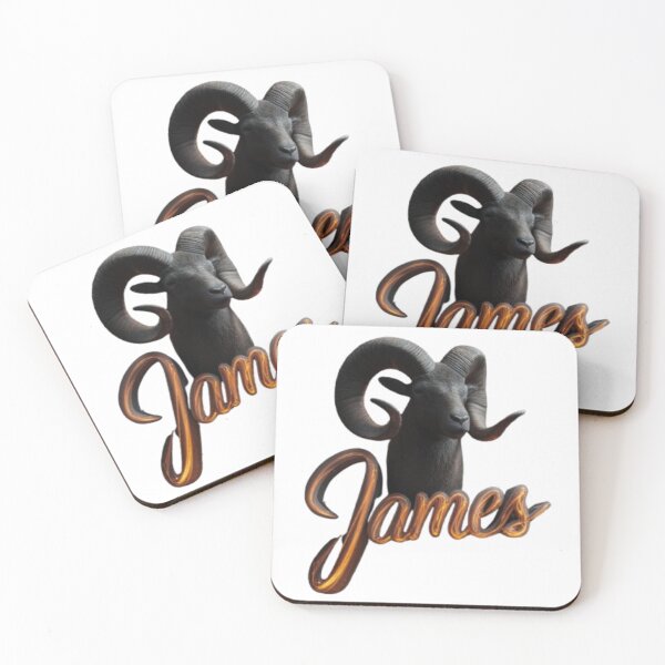 Item preview, James Aries Zodiac Sign – Fiery Ram Personalized Name Design designed and sold by AlexLineArt.