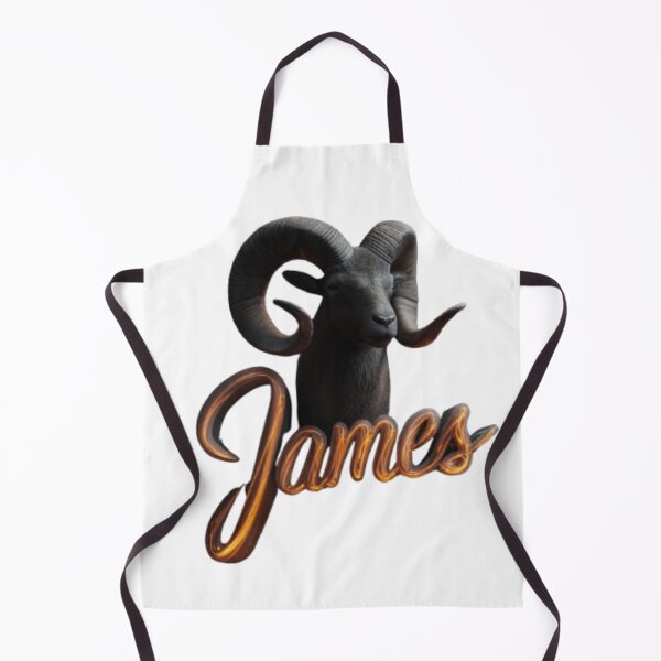 Item preview, James Aries Zodiac Sign – Fiery Ram Personalized Name Design designed and sold by AlexLineArt.