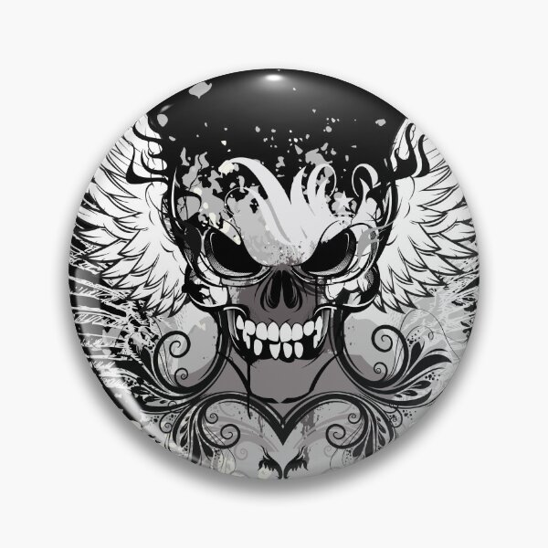 Item preview, Winged Skull Gothic  Black and White Grunge Watercolor Style designed and sold by Heleniya.