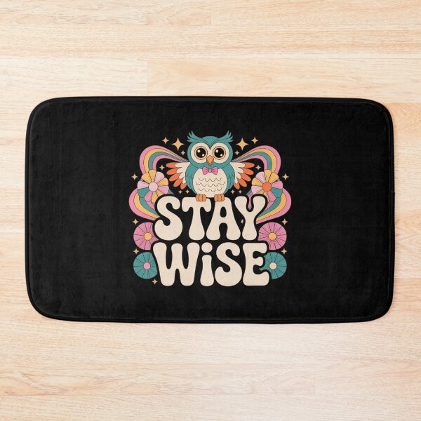 Item preview, Stay Wise Retro Owl – Colorful Positive Vibes Design designed and sold by Celebrate & Sparkle.