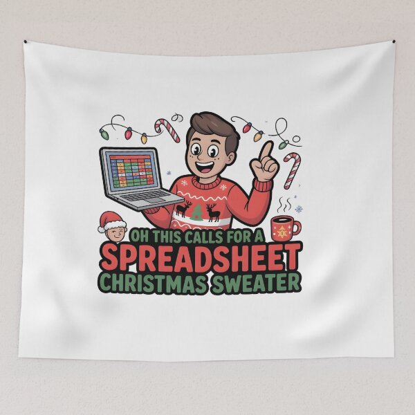 Item preview, Oh This Calls for a Spreadsheet Christmas Sweater designed and sold by Naitsebas.