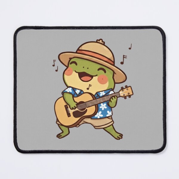Item preview,  Cute Frog Playing Guitar – Kawaii Vacation Frog in Hawaiian Shirt | Perfect Gift for Music and Frog Lovers designed and sold by Barcoshos.