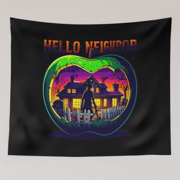 Item preview, Spooky Neighbor's Apple House | Hello Neighbor Fan Art Print designed and sold by Alicjareign.