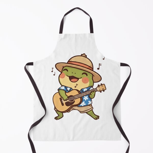 Item preview, Cute Frog Playing Guitar – Kawaii Vacation Frog in Hawaiian Shirt | Perfect Gift for Music and Frog Lovers designed and sold by Barcoshos.