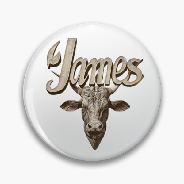 Item preview, James Taurus Zodiac Sign – Earthy Bull Personalized Name Art designed and sold by AlexLineArt.