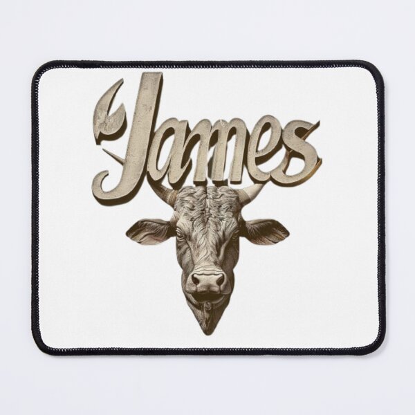 Item preview, James Taurus Zodiac Sign – Earthy Bull Personalized Name Art designed and sold by AlexLineArt.